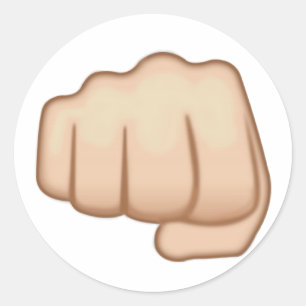 Fisted Handzeichen Emoji Runder Aufkleber