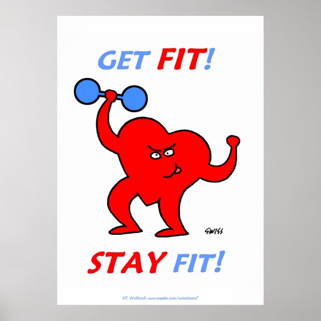 Fit / Bleibe X-Large Poster für Fitness-Gym (Vorne)