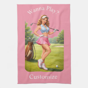 Fit Female Golfer Thunder_Cove Geschirrtuch