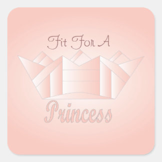Fit für eine Prinzessin Quadratischer Aufkleber