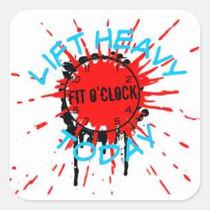 Fit O'clock Spritzer Hub Gymnastik Fitness Uhr Quadratischer Aufkleber