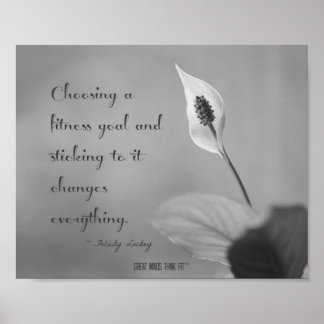 Fit Peace Lily in Shades of Gray Poster