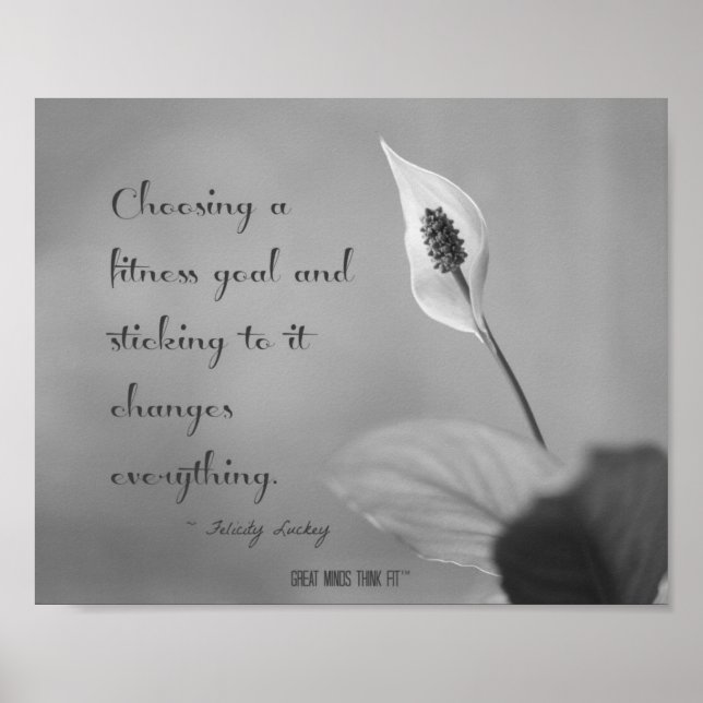 Fit Peace Lily in Shades of Gray Poster (Vorne)