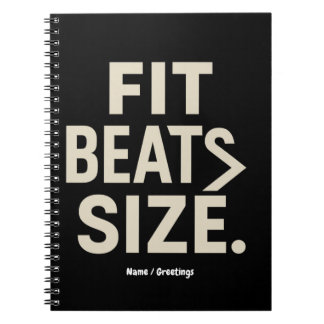 Fit schlägt Größe Motivationsfitness, Gym-Lifestyl Notizblock