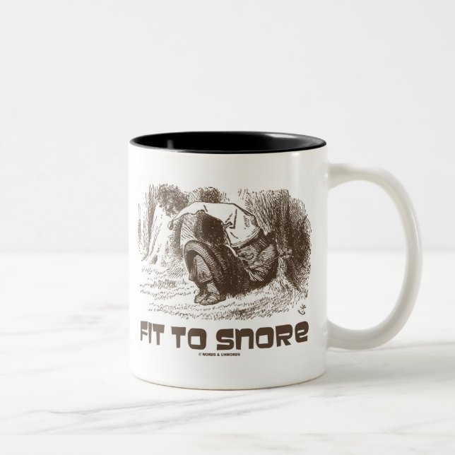 Fit to Snore Red King Schnarchen Schlafen Wunderla Zweifarbige Tasse (Rechts)