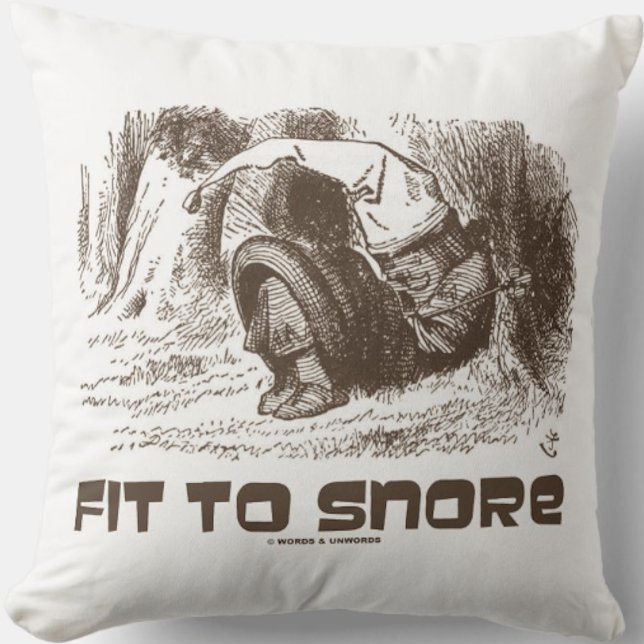 Fit to Snore Red King Snorchel Sleeping Wonderland Kissen (Throw pillow featuring Wonderland's Red King along with the caption "Fit To Snore")