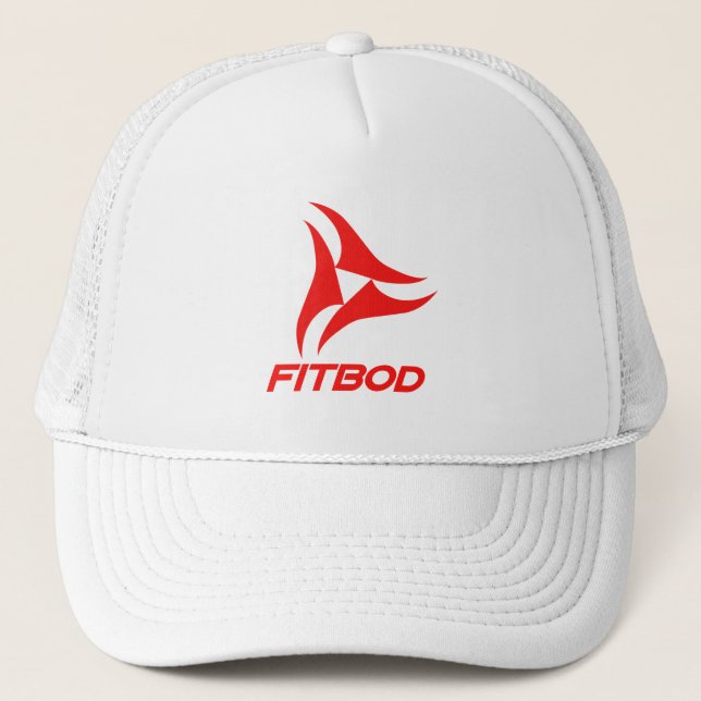FITBOD rotes Fitnesslogo Truckerkappe (Vorderseite)