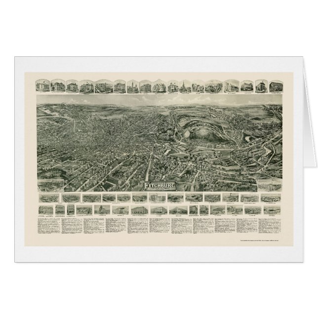 Fitchburg, panoramische Karte MAs - 1915 (Vorderseite (Horizontal))
