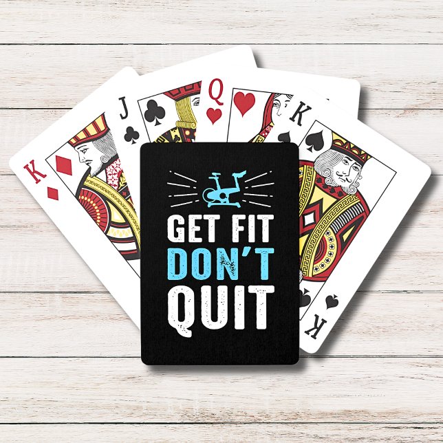 FitDon't Quit Gym Fitness Motivation - Blau Spielkarten (Von Creator hochgeladen)
