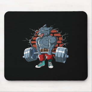 Fitness Alpha Wolf macht Deadlift-Training Mousepad