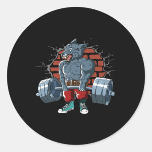 Fitness Alpha Wolf macht Deadlift-Training Runder Aufkleber