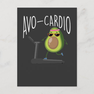 Fitness Avocado Pun Running Fruit Vegan Runner Postkarte