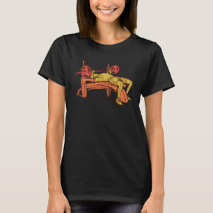 Fitness Bach Pressen Handgezeichnetes Sporthaus T-Shirt