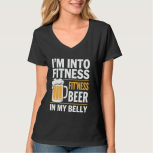 Fitness-Bier in meinem Bauch Lustiges Gym-Workout- T-Shirt