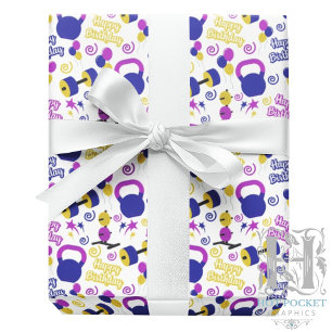 Fitness Birthday Wrapping Paper Geschenkpapier