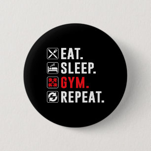 Fitness Bodybuilding Essen Sleep Gym Wiederholung Button