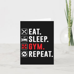 Fitness Bodybuilding Essen Sleep Gym Wiederholung  Karte