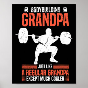 Fitness Bodybuilding Opa Fitness Großvater Fitne Poster
