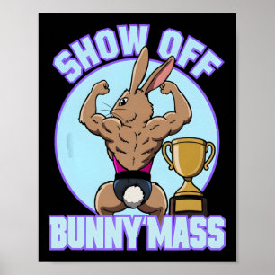 Fitness Bunny Bodybuilder Vom Sonnenblumen lassen Poster