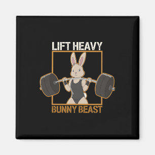 Fitness Bunny Gym Titans Lift Heavy Bunny Beast Fe Magnet