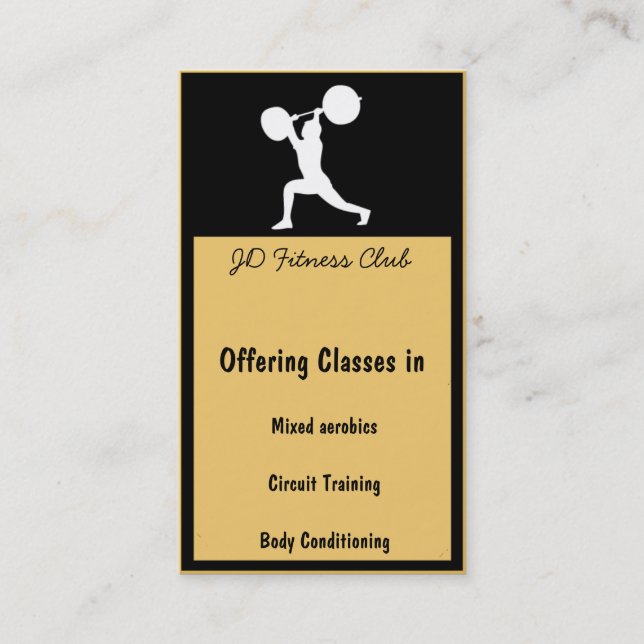 Fitness Business Cards Visitenkarte (Vorderseite)