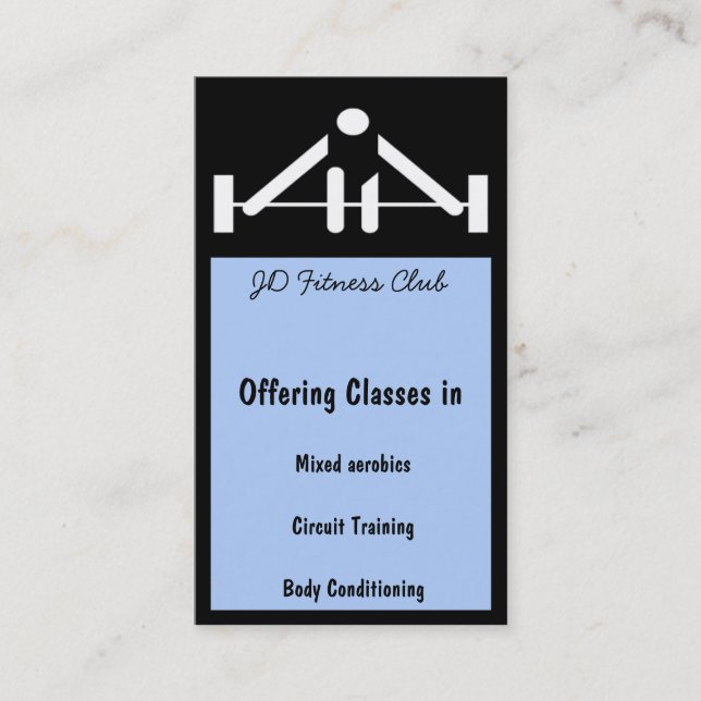 Fitness Business Cards Visitenkarte (Vorderseite)