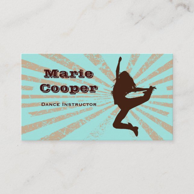 Fitness Carte de visite Danse Bleu Brown (Devant)