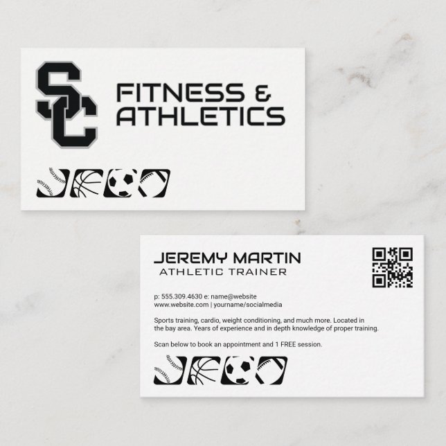 Fitness Carte de visite sportif (Devant / Derrière)