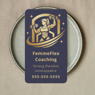 Fitness-Coach für Frauen Online-Fitness-Coach Navy Visitenkarte