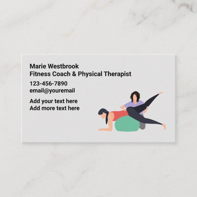 Fitness Coach und Physiotherapeut Visitenkarte (Vorderseite)