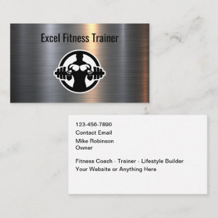 Fitness-Coach und Trainer Metallischer Look Visitenkarte