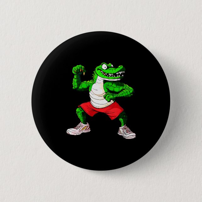Fitness-Crocodile-V-Ausschnitt für Damen Button (Vorderseite)