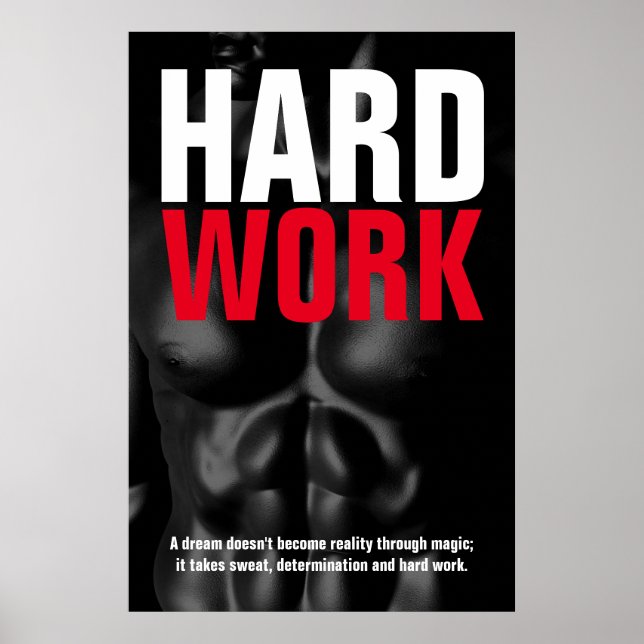 Fitness der harten Arbeit Bodybuilding Motivierend Poster (Vorne)
