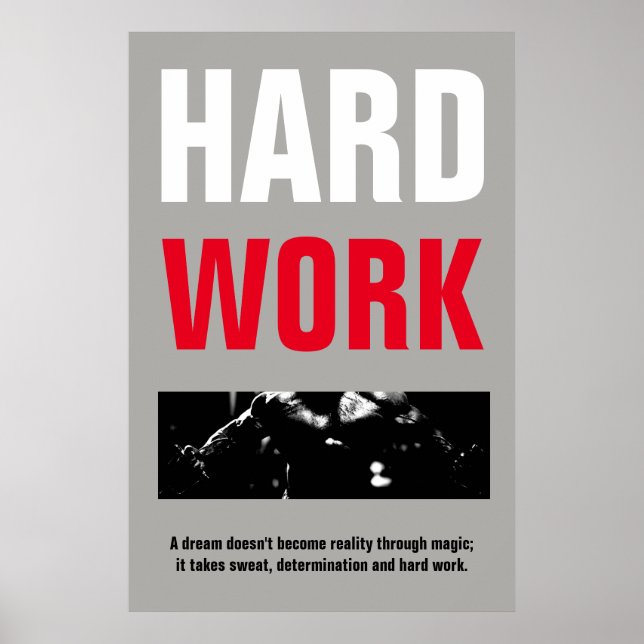 Fitness der harten Arbeit Bodybuilding Motivierend Poster (Vorne)