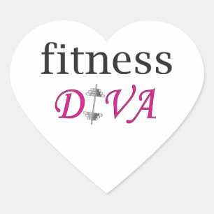 Fitness Diva Herz-Aufkleber