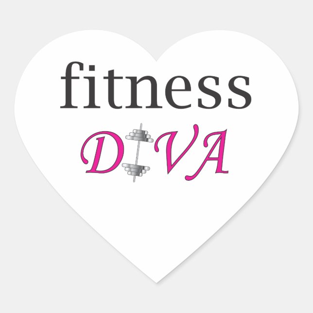 Fitness Diva Herz-Aufkleber (Vorderseite)