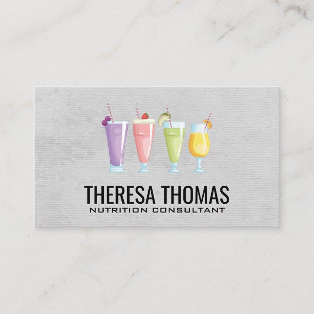 Fitness Ernährung | Fruchtsmoothies Terminkarte (Vorderseite)