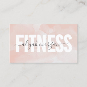 Fitness fett Typografie Blush Pink Wasserfarbe Visitenkarte