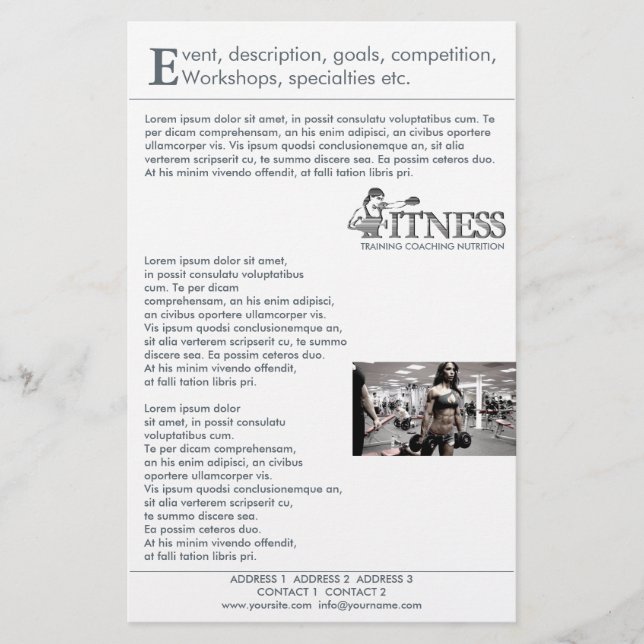 FITNESS ~ Flyer, Einladung Flyer (Vorne)