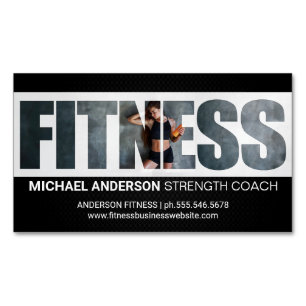 Fitness Frau im Fitnessstudio Magnetische Visitenkarte