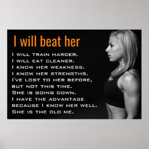 Fitness Frau Muskeln Mädchen Workout Motivation Poster