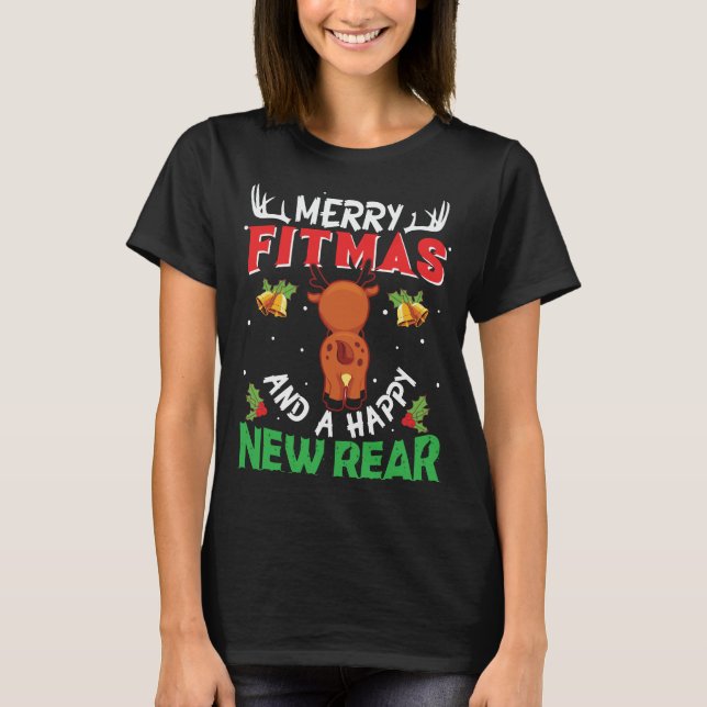 Fitness Frory Fitmas frohe neue Runde T-Shirt (Vorderseite)