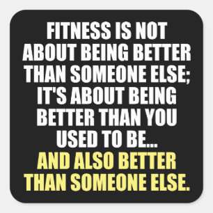 Fitness Funny Motivierend Quadratischer Aufkleber