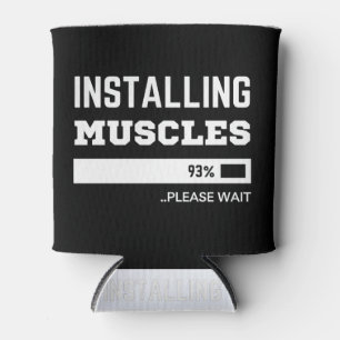 Fitness Funny Workout Installation Muskeln Dosenkühler