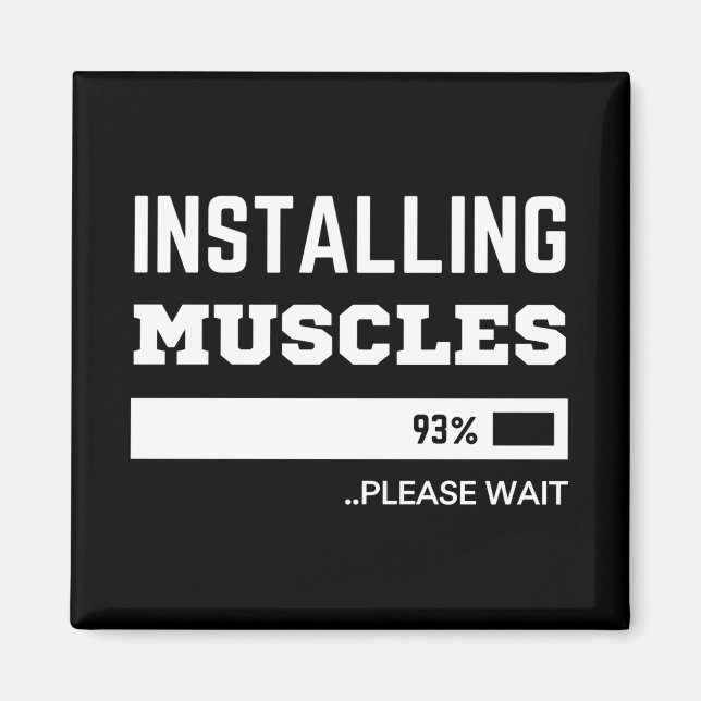 Fitness Funny Workout Installation Muskeln Magnet (Vorne)