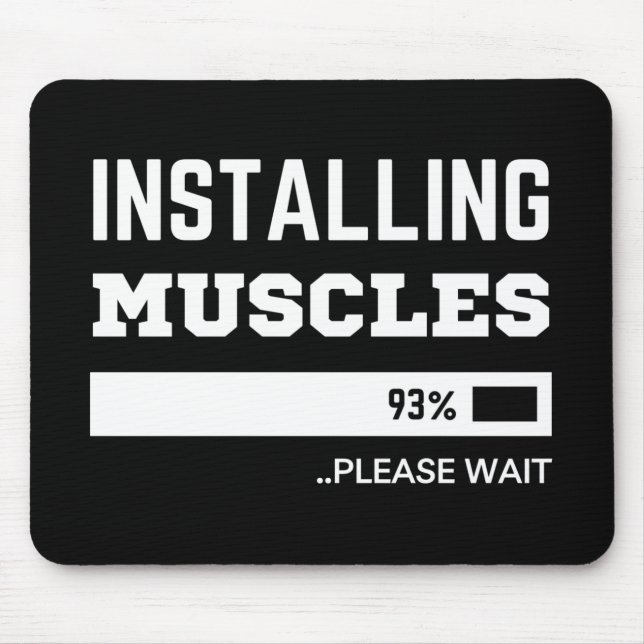 Fitness Funny Workout Installation Muskeln Mousepad (Vorne)