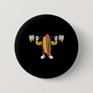 Fitness für muskuläre Hot Dog Deadlift Bodybuildin Button