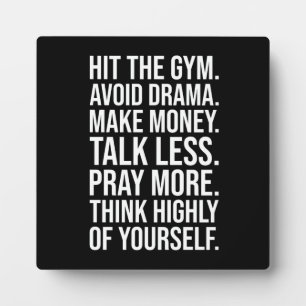 Fitness, Geld, Beten - Erfolgsmotivation Fotoplatte