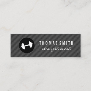 Fitness Gewicht Dunkelgrau Button Streifen Muster Mini Visitenkarte