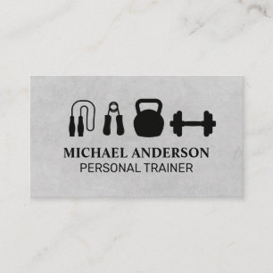 Fitness   Gewichte und Boxhandschuhe Visitenkarte